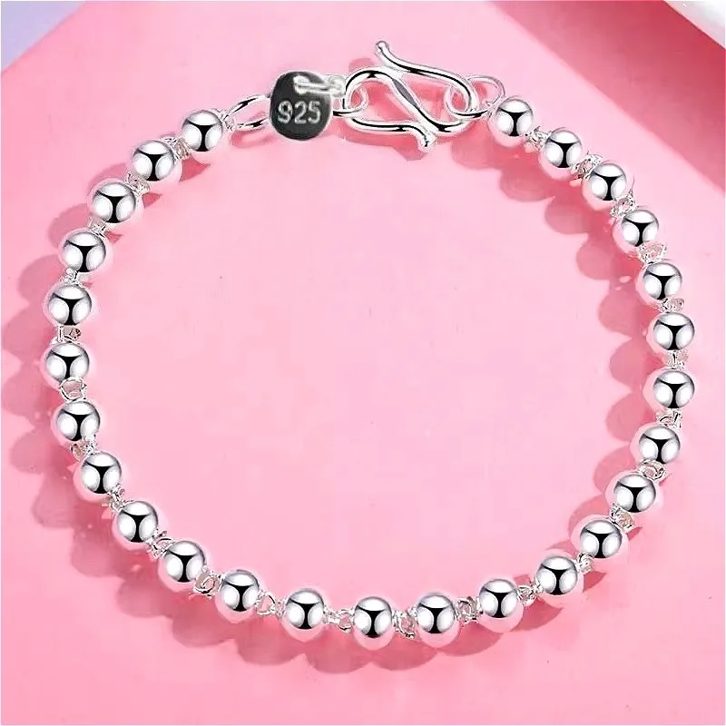 New 925 Sterling Silver Bead Bracelets For Women Girls Vintage Designer Adjustable Ball Bracelet Original Party Jewelry Gifts
New 925 Sterling Silver Bead Bracelets For Women Girls Vintage Designer Adjustable Ball Bracelet Original Party Jewelry Gifts