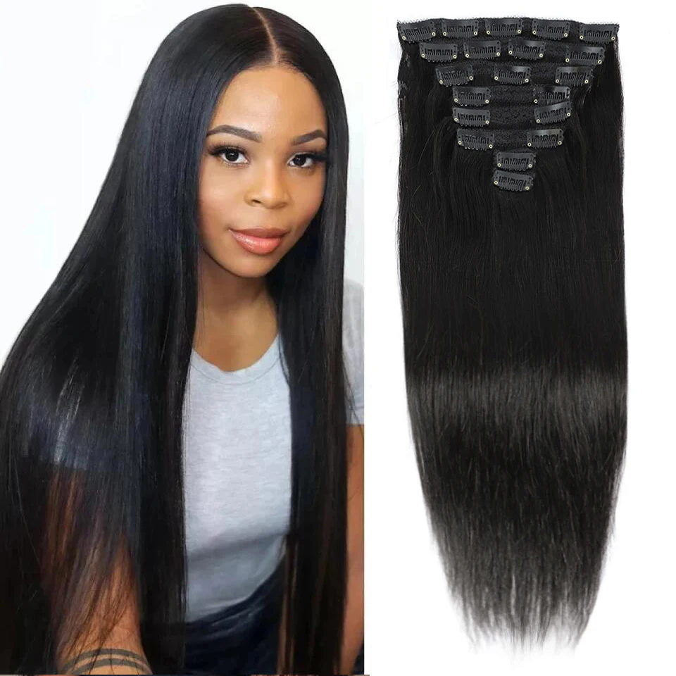 Clip In Extensions Straight Human Hair 120G 8Pcs/Sets Clip 8 to 26 Inch Brazilian Remy Hair Natural Color Full Head For Women
Clip In Extensions Straight Human Hair 120G 8Pcs/Sets Clip 8 to 26 Inch Brazilian Remy Hair Natural Color Full Head For Women