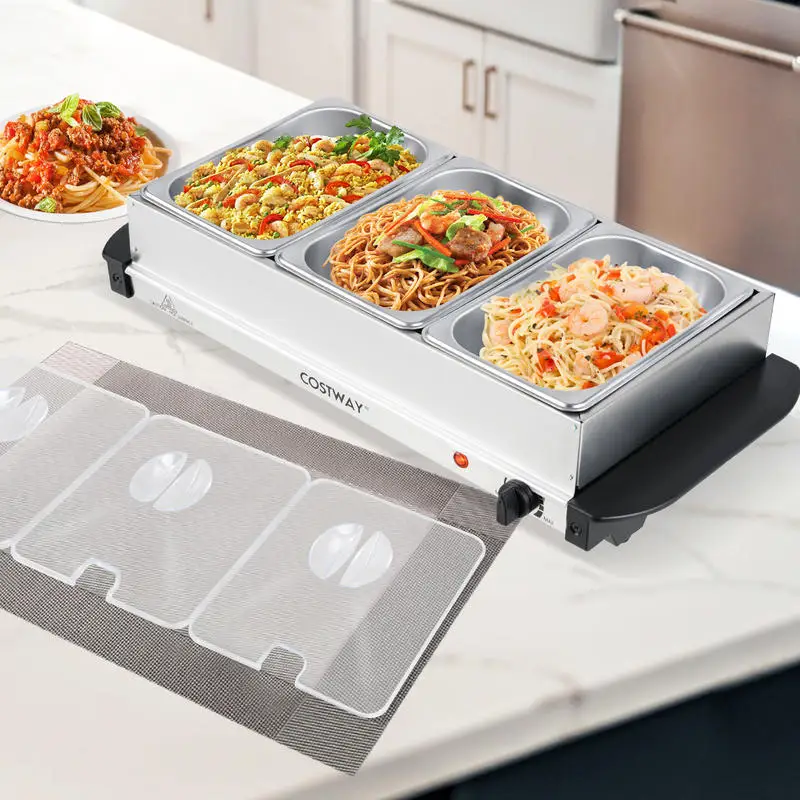 Electric Buffet Server Food Warmer with 3 Removable Trays
Electric Buffet Server Food Warmer with 3 Removable Trays
