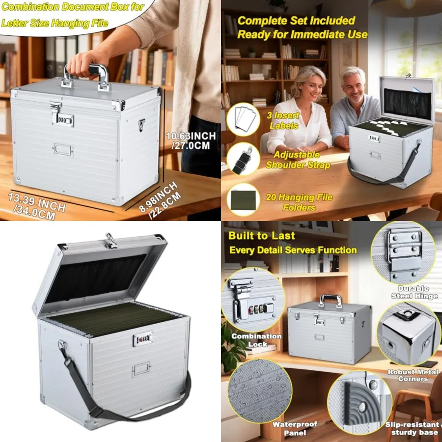 File Storage Cabinet File Organizer Document Organizer File Box in Office and Home with Combination Lock with 20 Letter Size Ha
File Storage Cabinet File Organizer Document Organizer File Box in Office and Home with Combination Lock with 20 Letter Size Ha