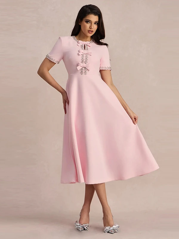VGH Ele Knot Design ort Sve Diamond Embedded Dr Pink Sweet Long Skirt Women's Faion Spring Summer Autumn
VGH Ele Knot Design ort Sve Diamond Embedded Dr Pink Sweet Long Skirt Women's Faion Spring Summer Autumn