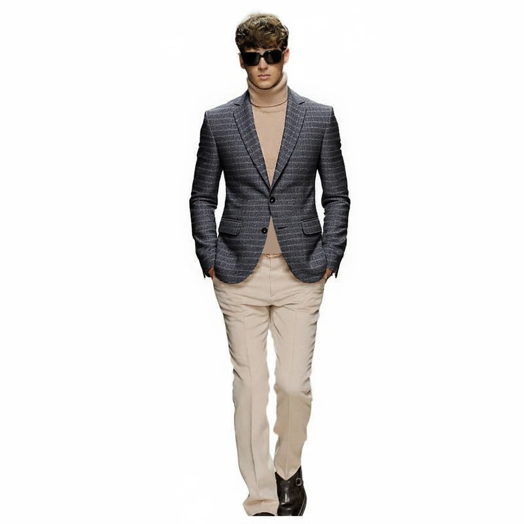 Fineryclothes Мужской шерстяной клетчатый пиджак, серый клетчатый узор, классический крой с 2 пуговицами
Fineryclothes Мужской шерстяной клетчатый пиджак, серый клетчатый узор, классический крой с 2 пуговицами