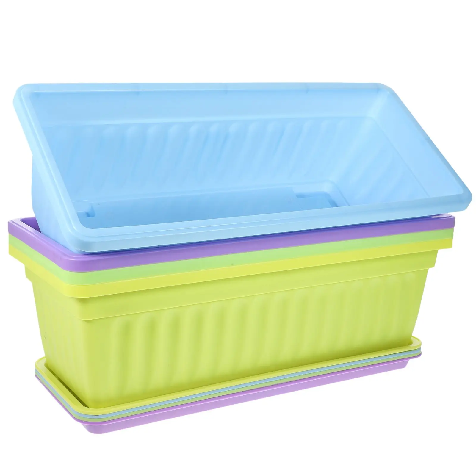 4 Pcs 17 Inch Rectangular Window Flower Pots Trays for Balcony Garden Patio Planters Boxes Outdoor Planter Trough Vegetable
4 Pcs 17 Inch Rectangular Window Flower Pots Trays for Balcony Garden Patio Planters Boxes Outdoor Planter Trough Vegetable