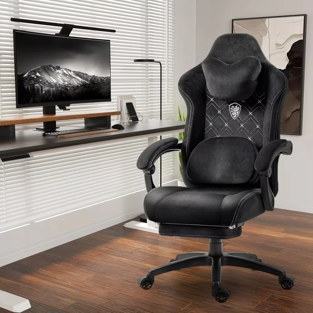 Gaming Chair with Heated Massage Lumbar Support, Breathable Fabric Tall Gaming Chair with Footrest and Pocket Spring Cushion
Gaming Chair with Heated Massage Lumbar Support, Breathable Fabric Tall Gaming Chair with Footrest and Pocket Spring Cushion