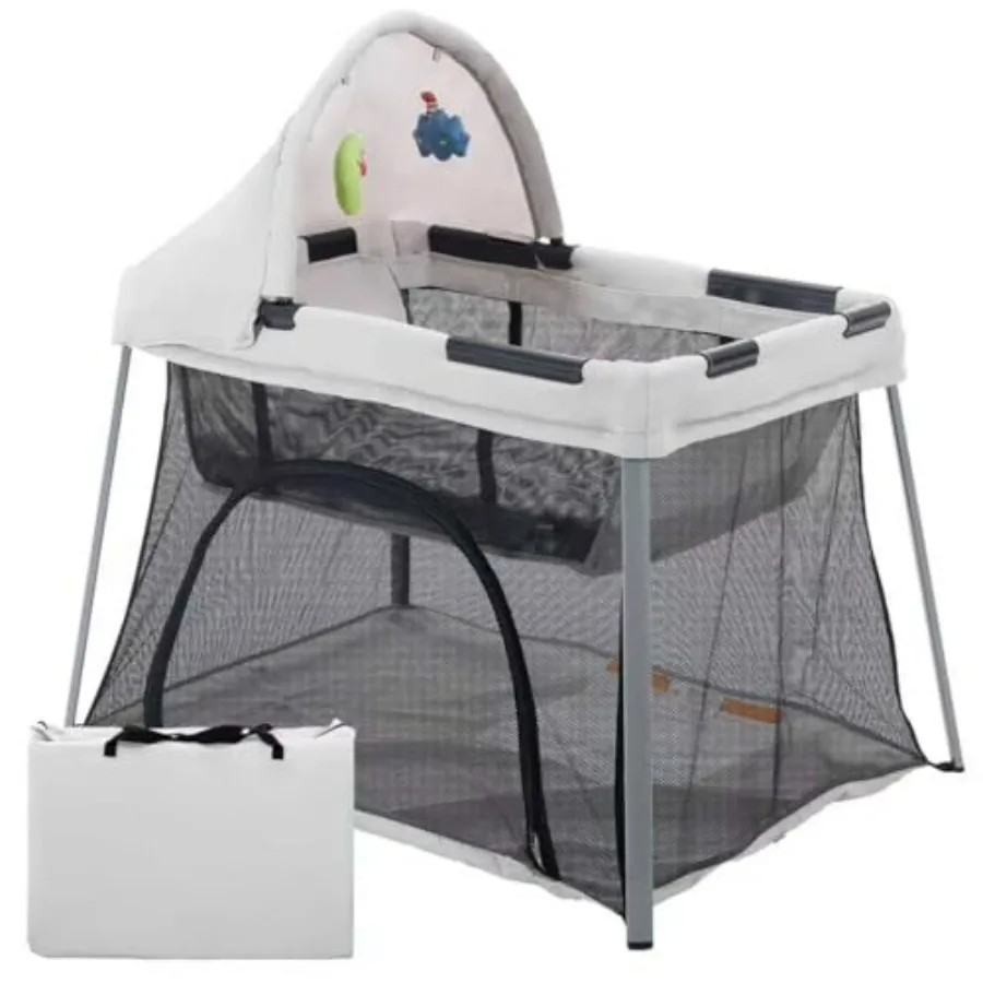 Portable Travel Crib for Baby Toddler Lightwght 2 in 1 Foldable Mini Playpen with Mattress and Sunshade Indoor Outdoor Use Soft
Portable Travel Crib for Baby Toddler Lightwght 2 in 1 Foldable Mini Playpen with Mattress and Sunshade Indoor Outdoor Use Soft