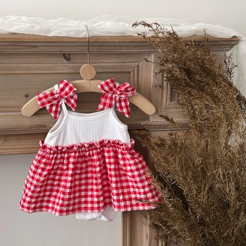 2026 Summer sweet 1-18M newborns bodysuit plaid infants romper dress style jumpsuit cute bow baby girl clothes
2026 Summer sweet 1-18M newborns bodysuit plaid infants romper dress style jumpsuit cute bow baby girl clothes