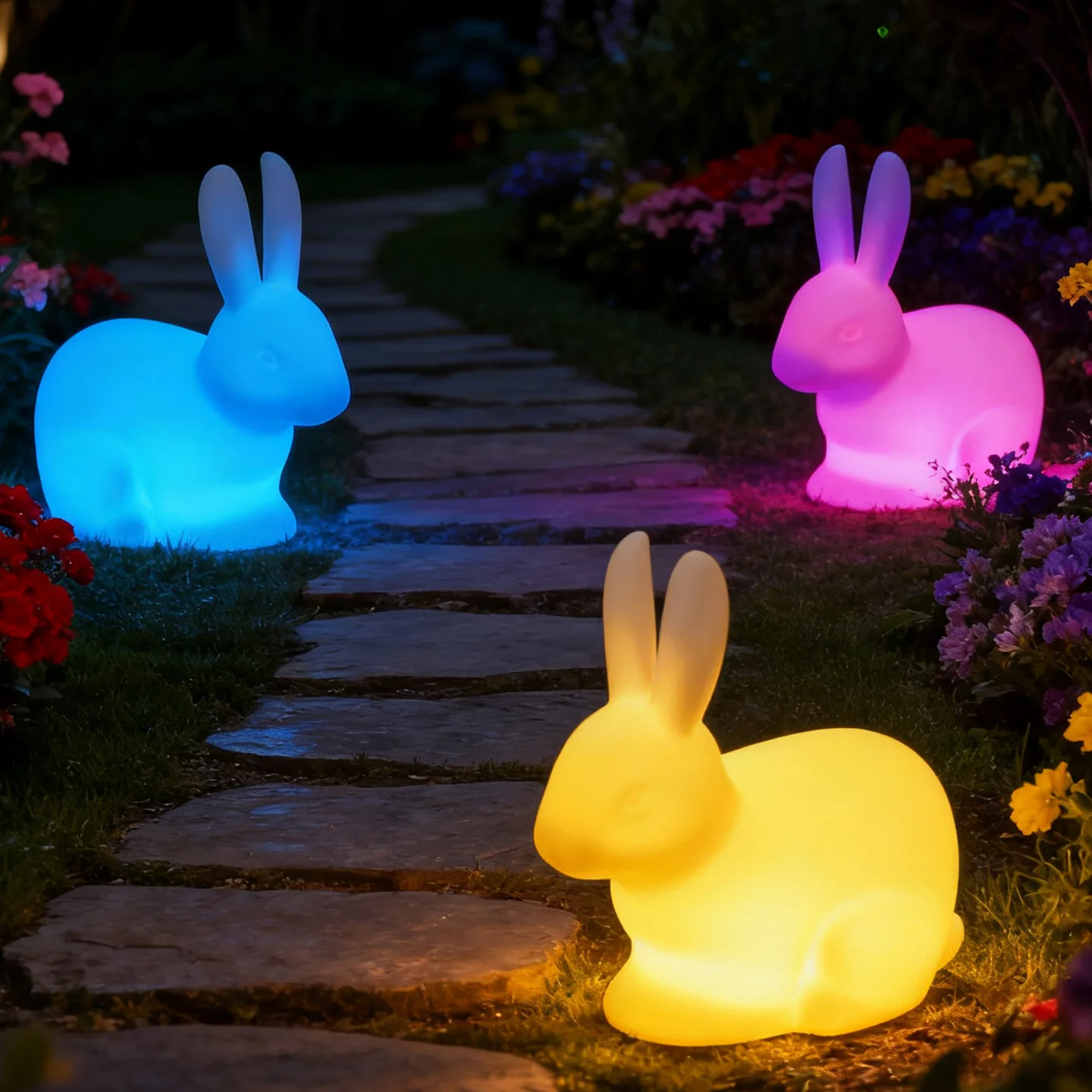 Solar-powered outdoor luminous rabbit lamp, garden landscape lawn lamp, villa garden decoration and arrangement, cartoon animal
Solar-powered outdoor luminous rabbit lamp, garden landscape lawn lamp, villa garden decoration and arrangement, cartoon animal