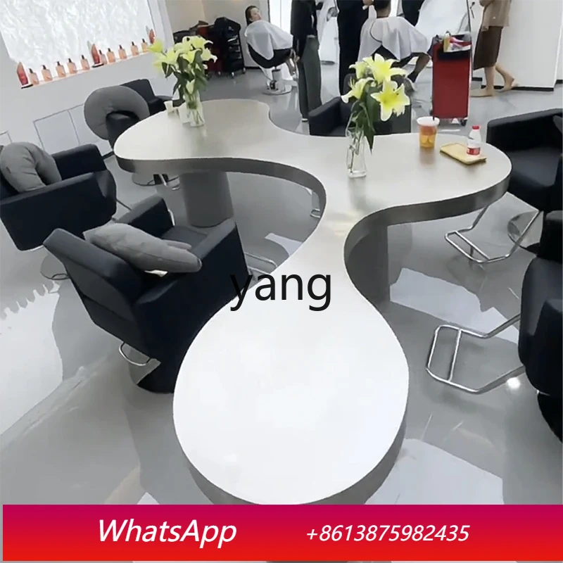 LMM hair salon mirror table perm and dye stainless steel barber shop hair cutting table
LMM hair salon mirror table perm and dye stainless steel barber shop hair cutting table