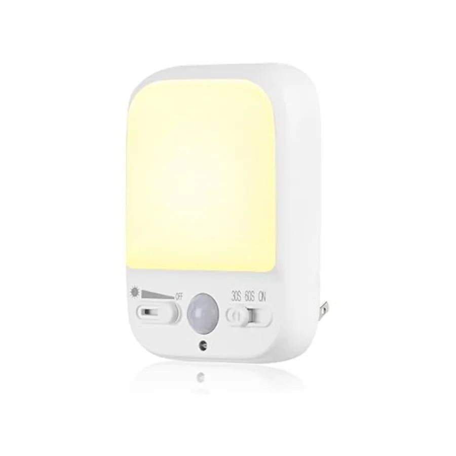 LED Night Light Plug into Walls, Plug-in, Dusk to Dawn Motion Sensor with 4 Lighting Modes, Brightness Adjustable Warm White, E
LED Night Light Plug into Walls, Plug-in, Dusk to Dawn Motion Sensor with 4 Lighting Modes, Brightness Adjustable Warm White, E