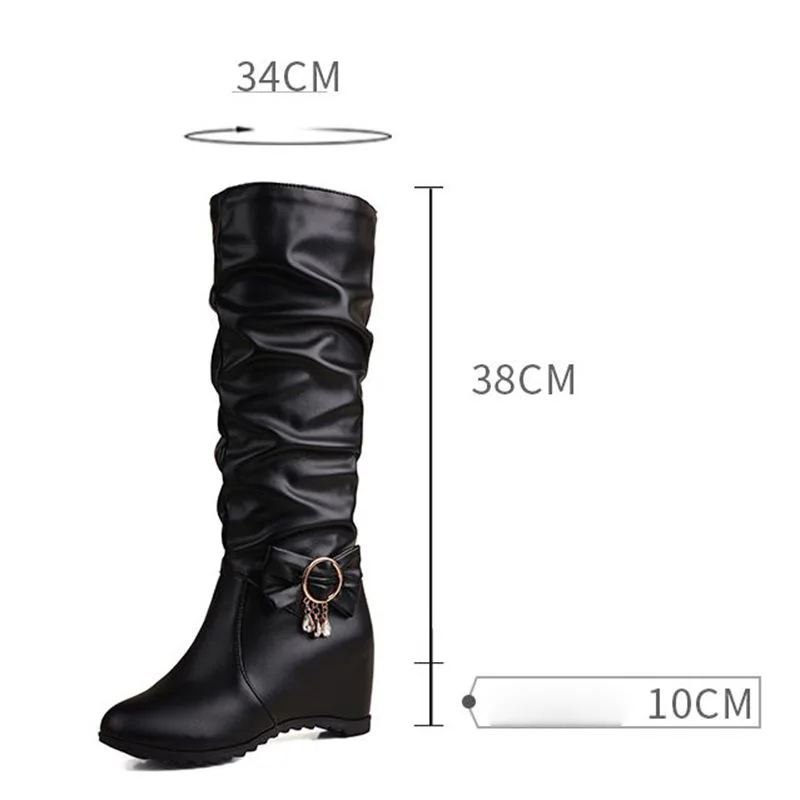 ORCHA LISA Girls' Knee High Boots Round Toe 10cm Increased Heel Slip On Bowknot Metal Decor Big Size 42-43 Sweet Dating Pleated
ORCHA LISA Girls' Knee High Boots Round Toe 10cm Increased Heel Slip On Bowknot Metal Decor Big Size 42-43 Sweet Dating Pleated