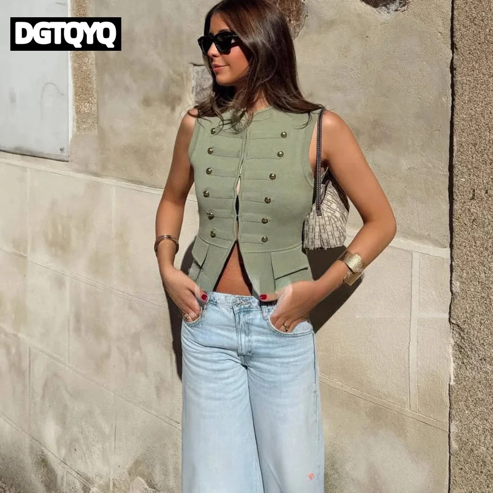 Vintage Casual Chic Women Vest Green Solid O-Neck Single Breasted Knitted Sheath Vest New Fashion 2026 Summer Slim Vest
Vintage Casual Chic Women Vest Green Solid O-Neck Single Breasted Knitted Sheath Vest New Fashion 2026 Summer Slim Vest