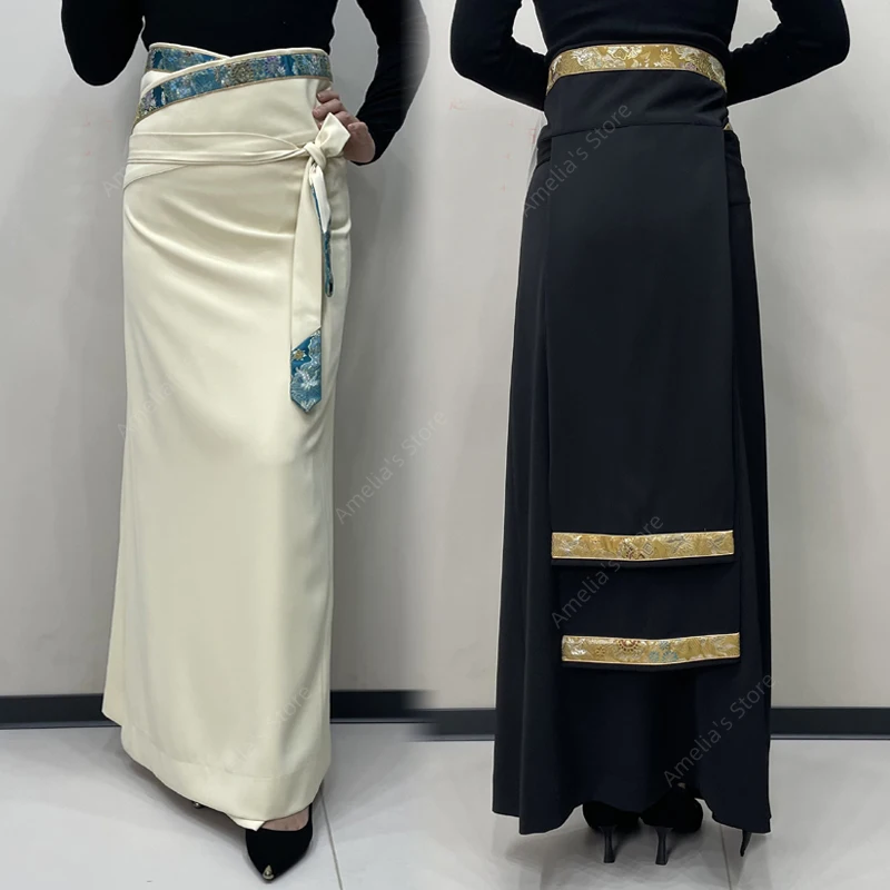 Chinese Tibetan Style Wrap Skirt for Women Ethnic Folk Guozhuang Dance Performance
Chinese Tibetan Style Wrap Skirt for Women Ethnic Folk Guozhuang Dance Performance