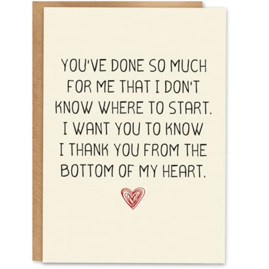 Thank You Card, Appreciation Card, Heartfelt Thank You Gift with Kraft Envelope and Gold Seal Sticker
Thank You Card, Appreciation Card, Heartfelt Thank You Gift with Kraft Envelope and Gold Seal Sticker