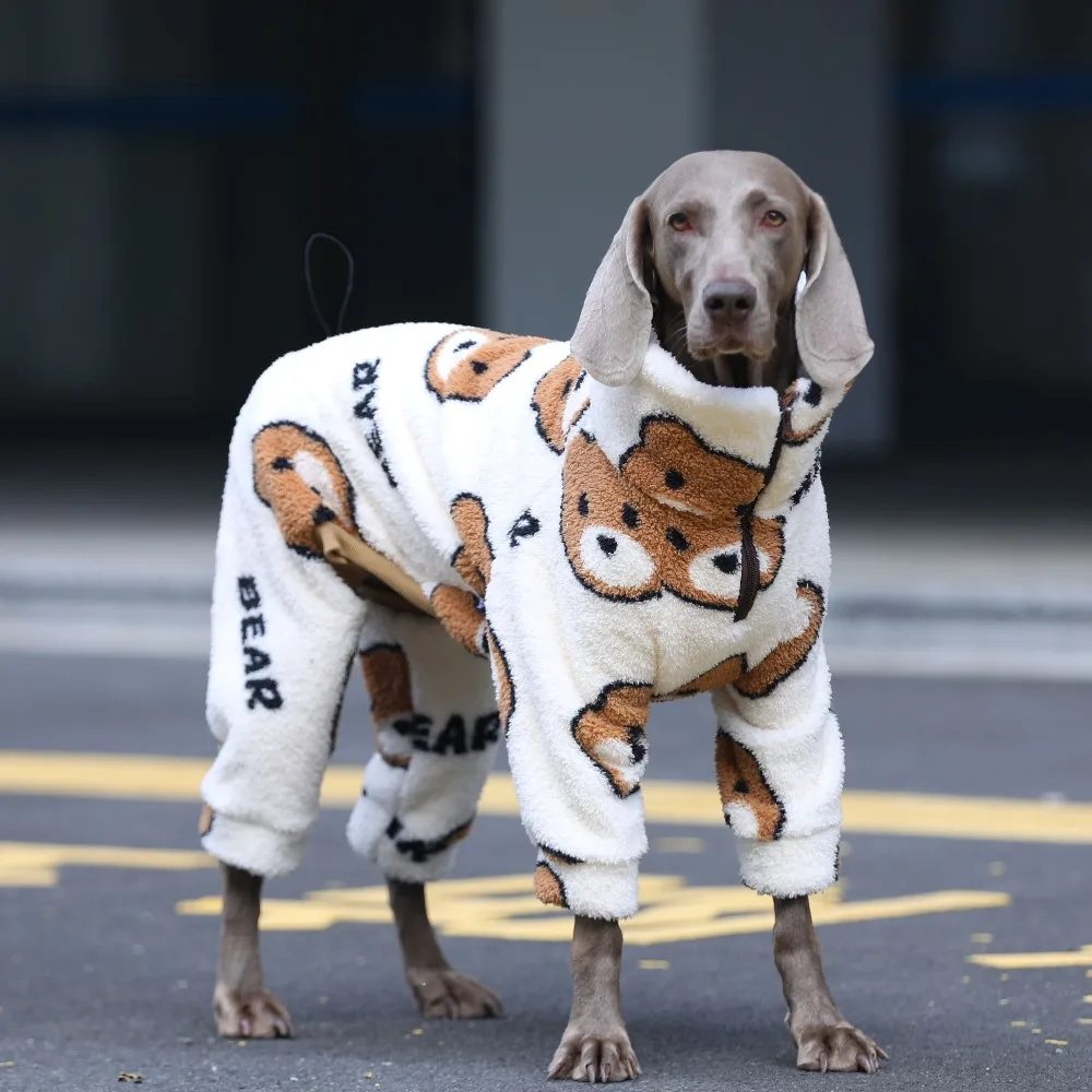 4 Legs Big Dog Jumpsuit, Winter Warm Pajamas For Large Breeds,Soft Sweater With Bear Print,Fleece Pullover For Husky Labrador
4 Legs Big Dog Jumpsuit, Winter Warm Pajamas For Large Breeds,Soft Sweater With Bear Print,Fleece Pullover For Husky Labrador