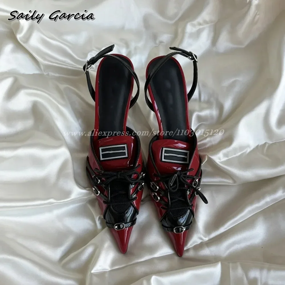 Gothic Style Back Buckle Strap Mid Heel Sexy Cool Girl Sandals All-Match Cap Toe Casual Shoes Pointed Toe Side Empty High Heels
Gothic Style Back Buckle Strap Mid Heel Sexy Cool Girl Sandals All-Match Cap Toe Casual Shoes Pointed Toe Side Empty High Heels