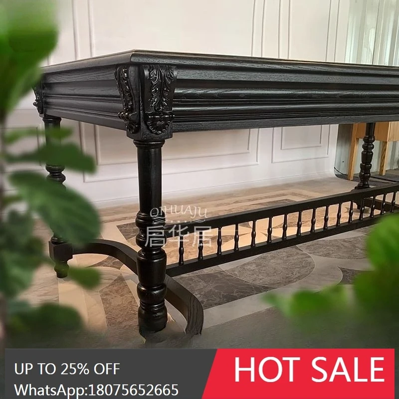 SGF French retro table solid wood rectangular carved dining table light luxury modern simplicity
SGF French retro table solid wood rectangular carved dining table light luxury modern simplicity
