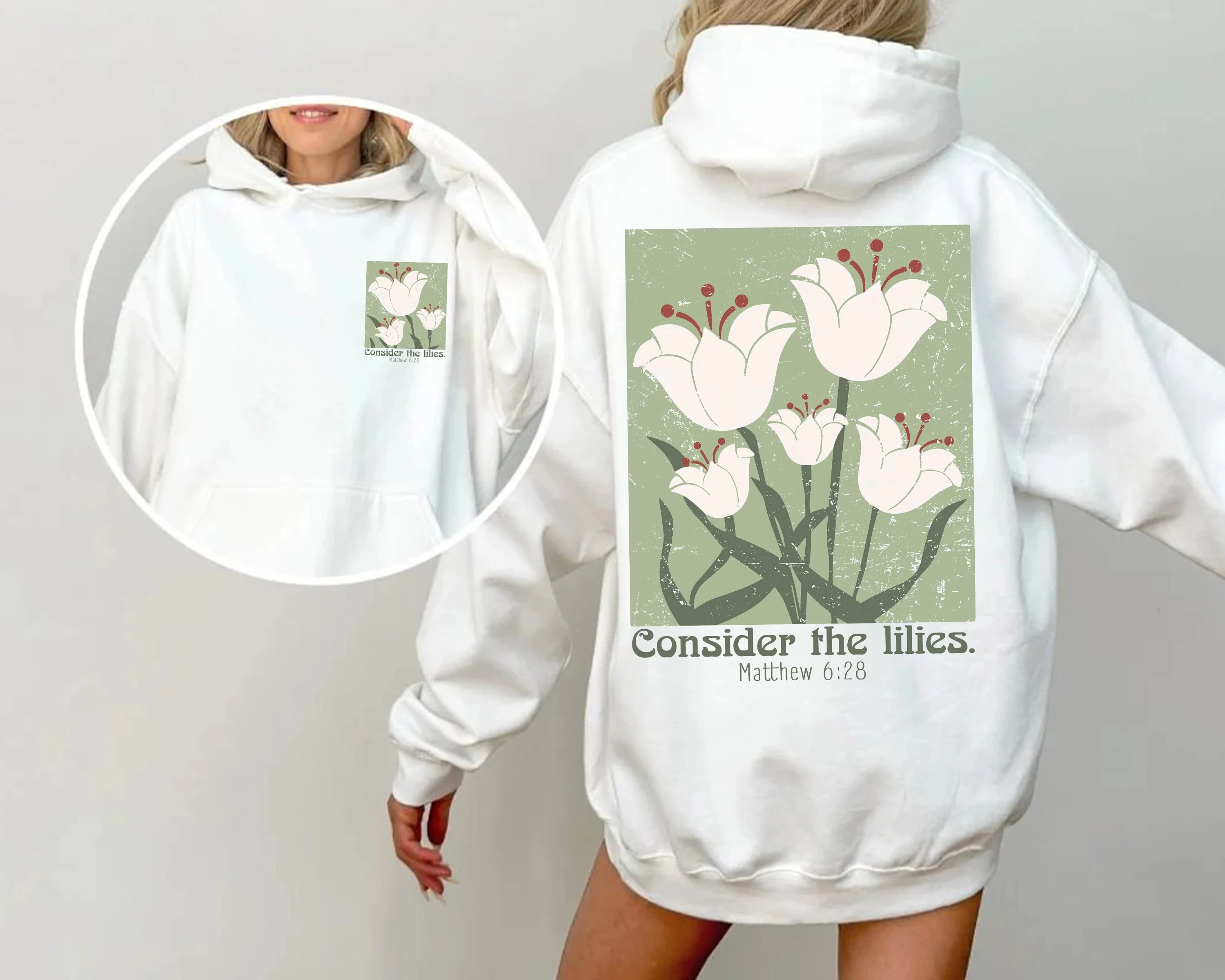 Consider The Lilies Hoodie Men's and Women's Long Sleeve Sweatshirt Pullover Y2k Tops Fashion Autumn Winter Clothing Hoodies
Consider The Lilies Hoodie Men's and Women's Long Sleeve Sweatshirt Pullover Y2k Tops Fashion Autumn Winter Clothing Hoodies