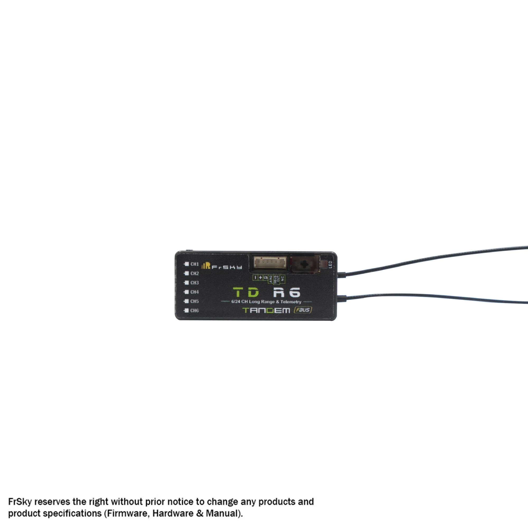 FrSky TD R6 2,4 ГГц / 900 МГц Тандемные двухдиапазонные приемники 6CH ШИМ / Телеметрия / Черная коробка
FrSky TD R6 2,4 ГГц / 900 МГц Тандемные двухдиапазонные приемники 6CH ШИМ / Телеметрия / Черная коробка