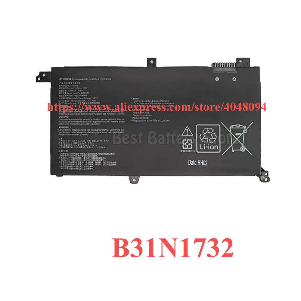 B31N1732 Battery For ASUS VivoBook S14 S430FA S430FN S430UA S430UF S430UN X430FA X430FN K430FA K430FN K430UF R430FA R430FN
B31N1732 Battery For ASUS VivoBook S14 S430FA S430FN S430UA S430UF S430UN X430FA X430FN K430FA K430FN K430UF R430FA R430FN