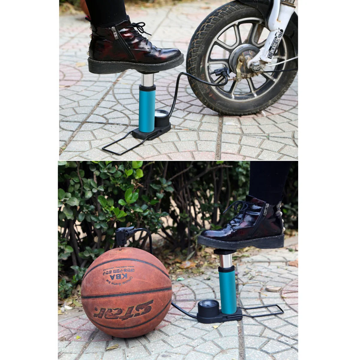 High-Pressure Tire Floor Pump Bike Foot Activated Inflator Dual Inflate Portable Aluminum Alloy Blue 
High-Pressure Tire Floor Pump Bike Foot Activated Inflator Dual Inflate Portable Aluminum Alloy Blue