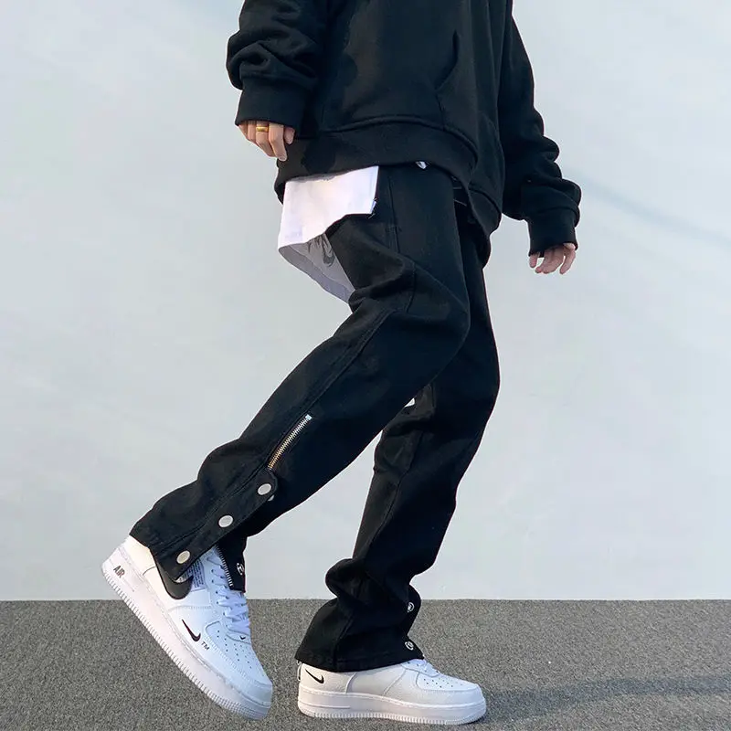 High Street Black Jeans Men's Slim Fit Vibe Style All-Match Trendy Trousers Hip Hop Streetwear Split Zipper Baggy Pants S - XXXL
High Street Black Jeans Men's Slim Fit Vibe Style All-Match Trendy Trousers Hip Hop Streetwear Split Zipper Baggy Pants S - XXXL