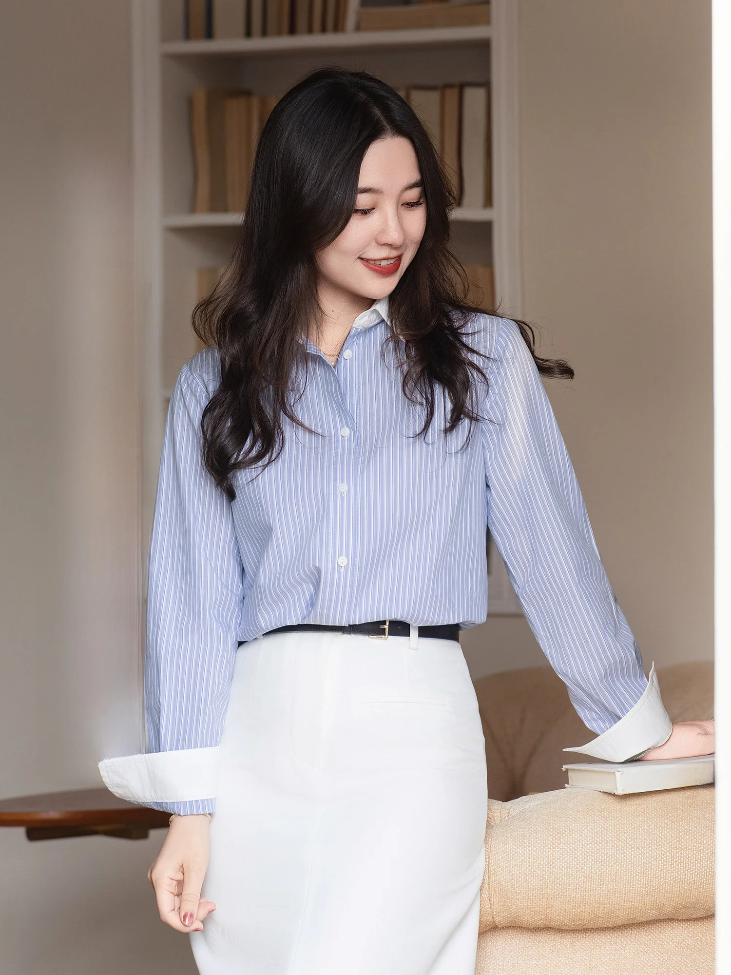 Apipedream Pure Cotton Long Sleeve Striped Contrast Color Collar Shirt Women's Comfortable Breathable Casual Style Spring Shirt
Apipedream Pure Cotton Long Sleeve Striped Contrast Color Collar Shirt Women's Comfortable Breathable Casual Style Spring Shirt