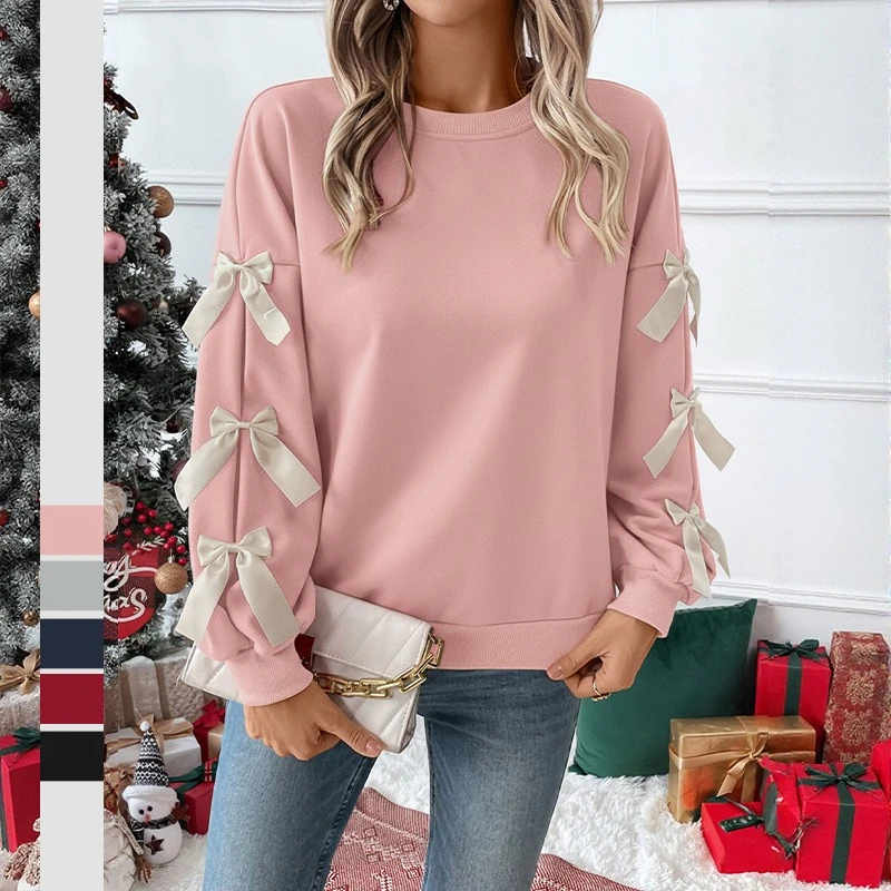 Women's Bows Hoodies Pullover Tops Long Sleeve Bow Sweatshirts O Neck Loose Butterfly Knot Splice Casual Basics Sweatshirt
Women's Bows Hoodies Pullover Tops Long Sleeve Bow Sweatshirts O Neck Loose Butterfly Knot Splice Casual Basics Sweatshirt