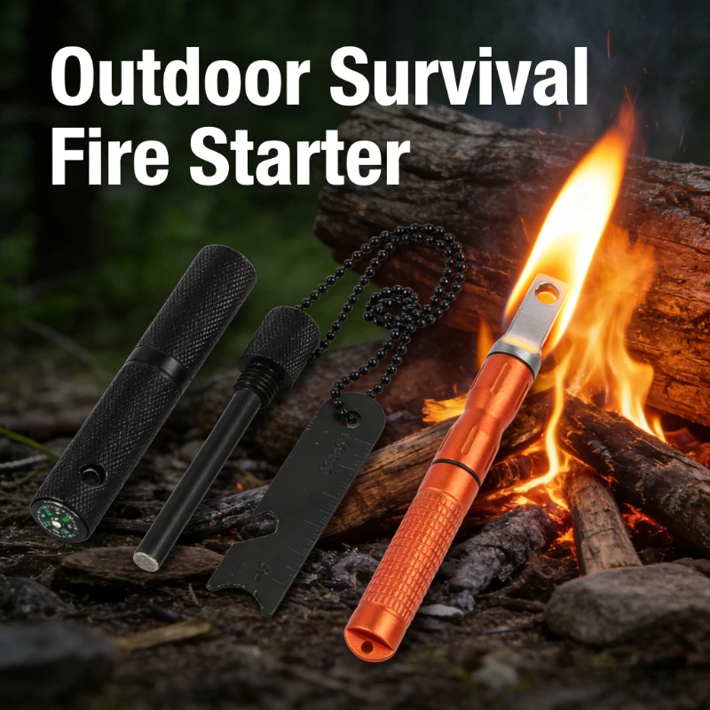 Heavy-Duty Anti-Corrosion Magnesium Fire Striker Built-in Compass Waterproof Spark Rod Essential Wilderness Survival Kit
Heavy-Duty Anti-Corrosion Magnesium Fire Striker Built-in Compass Waterproof Spark Rod Essential Wilderness Survival Kit