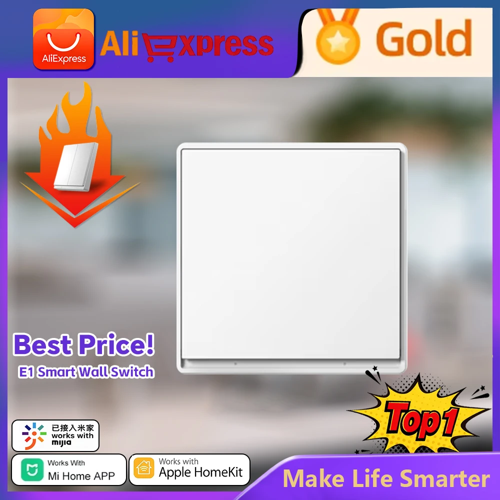 Aqara Smart Wall Switch E1 ZigBee 3.0 Smart Home Wireless Key Light Switch Fire Wire With NO Neutral For Xiaomi Mi Home Homekit
Aqara Smart Wall Switch E1 ZigBee 3.0 Smart Home Wireless Key Light Switch Fire Wire With NO Neutral For Xiaomi Mi Home Homekit