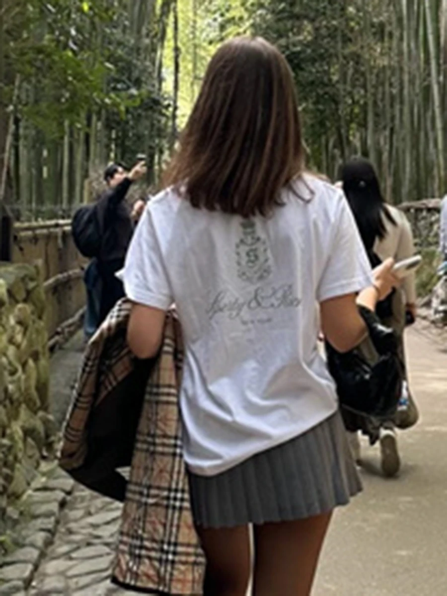 Print Letter White T-shirt Women 2025 New Round Neck Chic Simple Short Sleeve T-shirt Summer Cotton Casual Fashion Tee Shirt Top
Print Letter White T-shirt Women 2025 New Round Neck Chic Simple Short Sleeve T-shirt Summer Cotton Casual Fashion Tee Shirt Top