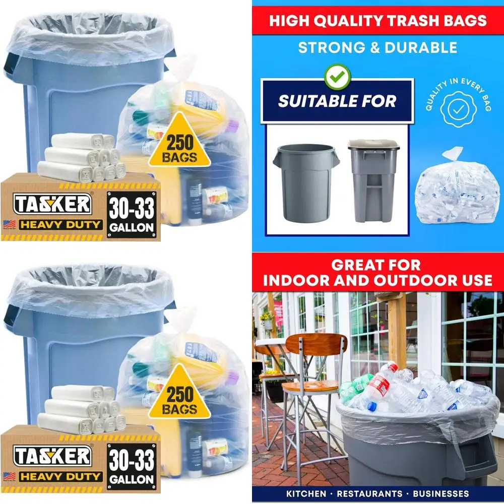 Прочные прозрачные мешки для мусора, 250 штук, вместимость 30-35 галлонов, идеально подходят для утилизации отходов и переработки.
Прочные прозрачные мешки для мусора, 250 штук, вместимость 30-35 галлонов, идеально подходят для утилизации отходов и переработки.
