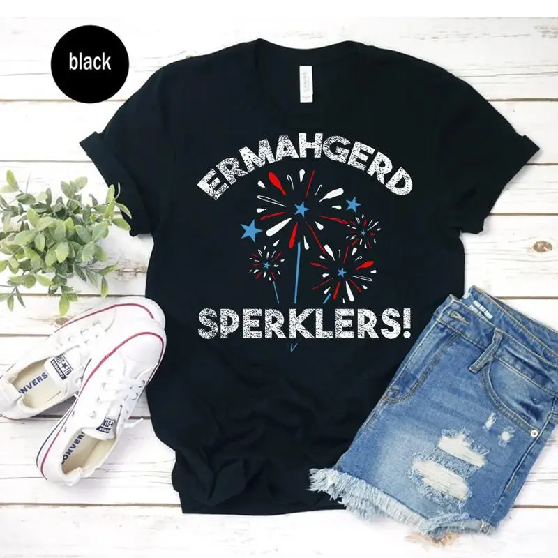 Мужская футболка Ermahgerd Sperklers, забавная футболка 4 июля, фейерверк, бенгальские огни, графика
Мужская футболка Ermahgerd Sperklers, забавная футболка 4 июля, фейерверк, бенгальские огни, графика