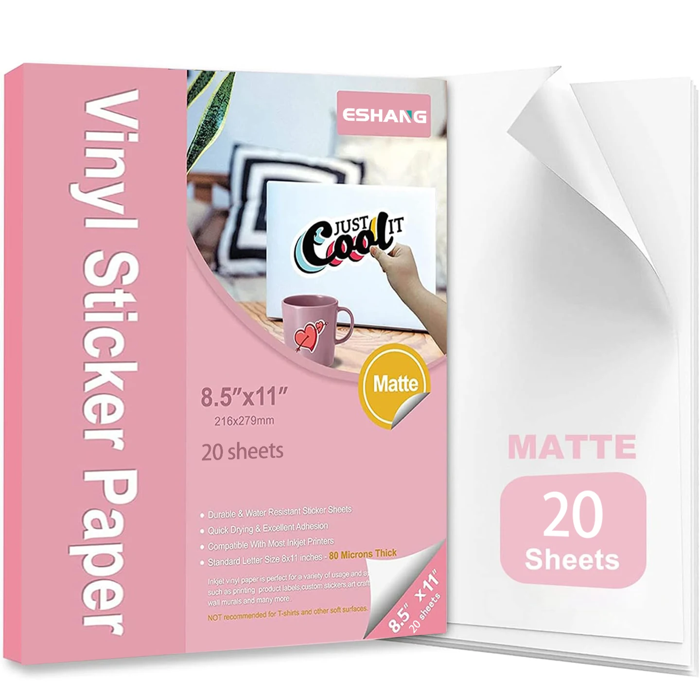 Matte Printable Vinyl Sticker Paper , Professional Self-Adhesive Film for Premium Labels, Decals & Outdoor Signs
Matte Printable Vinyl Sticker Paper , Professional Self-Adhesive Film for Premium Labels, Decals & Outdoor Signs