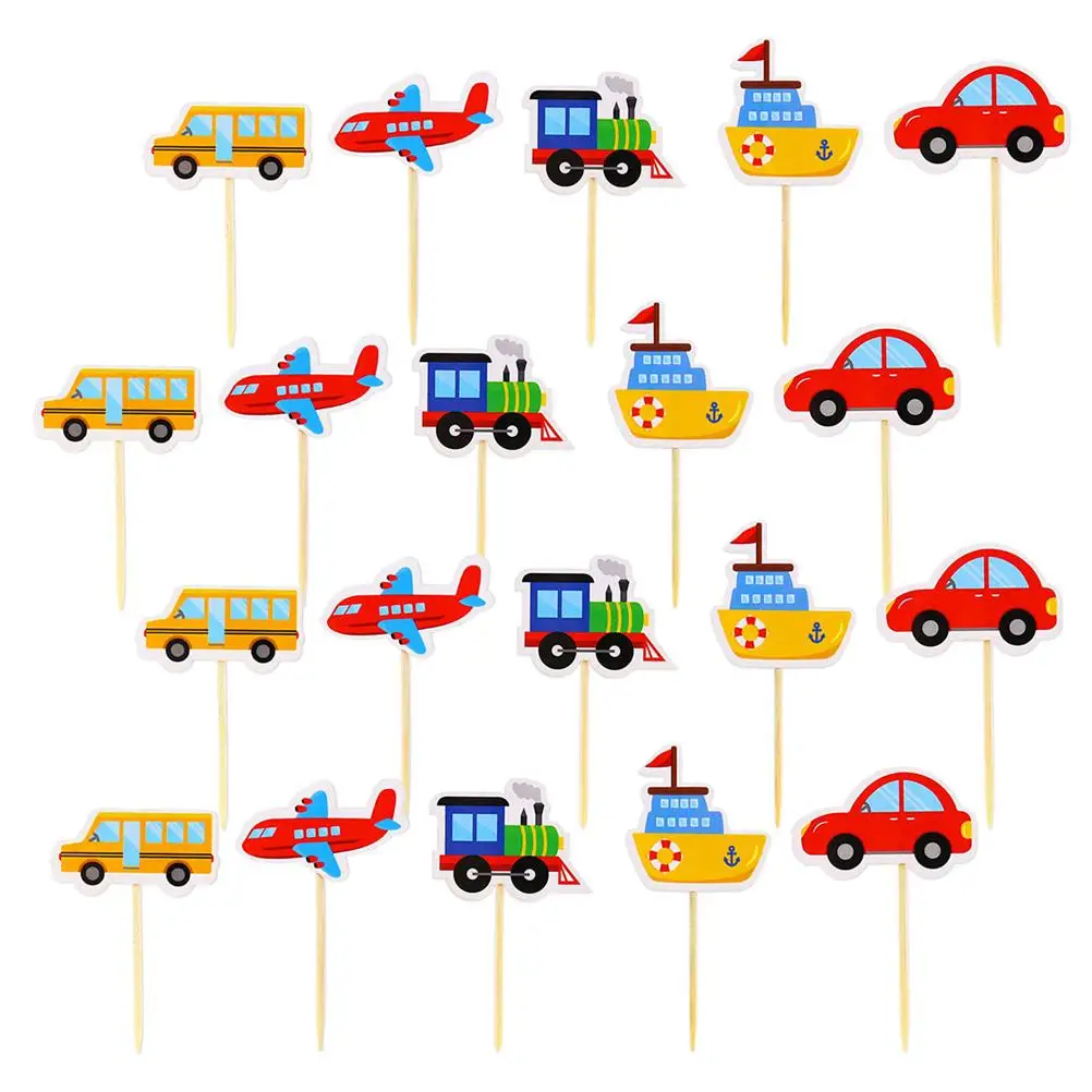20pcs Cartoon Car Cake Toppers Birthday Party Favors Picks Cupcake Decor Fruitcake Plane Vehicle Shape Safe Environmental
20pcs Cartoon Car Cake Toppers Birthday Party Favors Picks Cupcake Decor Fruitcake Plane Vehicle Shape Safe Environmental