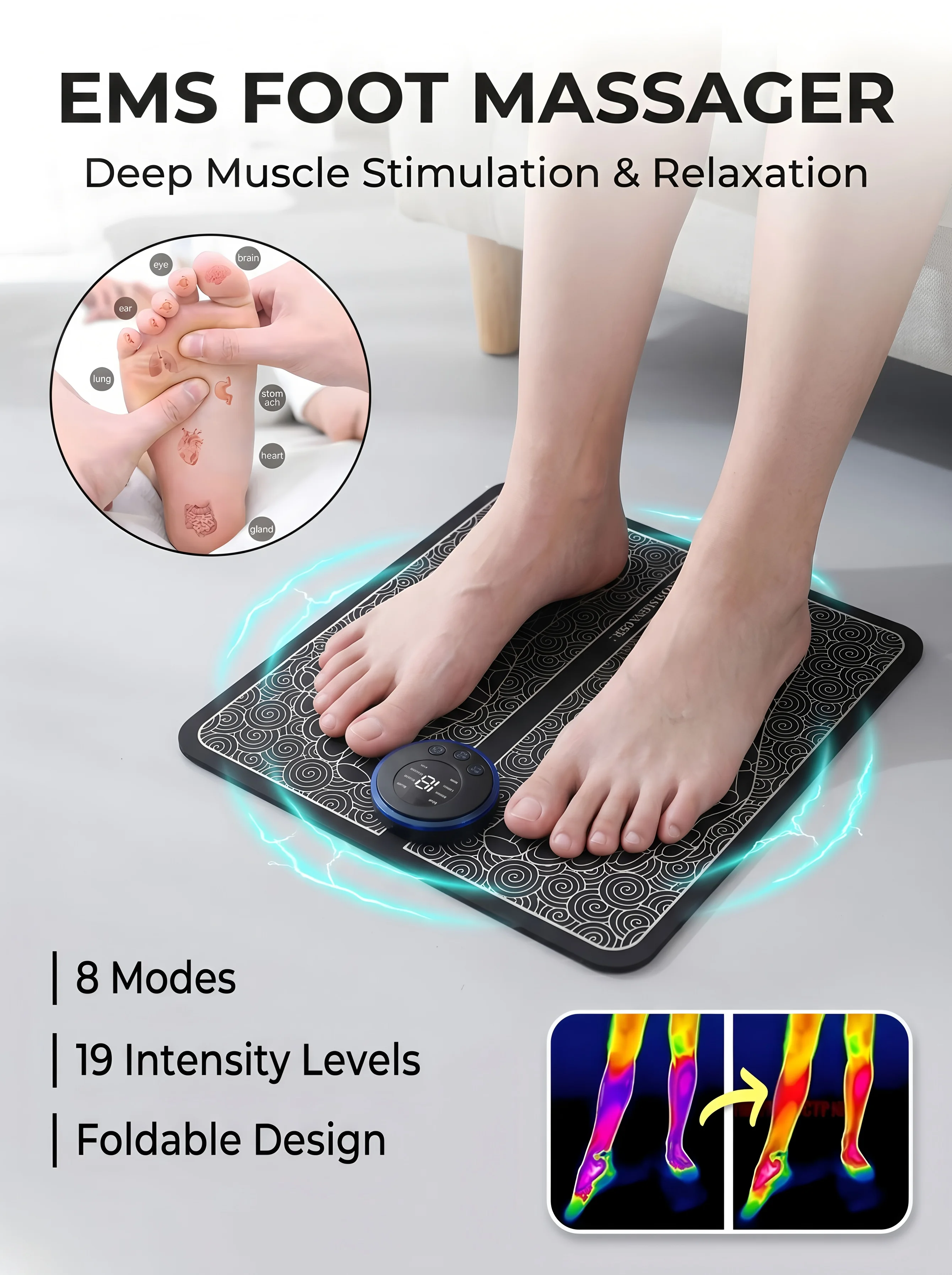 2026 EMS Foot Massager Rechargeable Massage Pad Foot Relaxation Pad Electric Foot Massage Tools Promote Blood Circulation
2026 EMS Foot Massager Rechargeable Massage Pad Foot Relaxation Pad Electric Foot Massage Tools Promote Blood Circulation