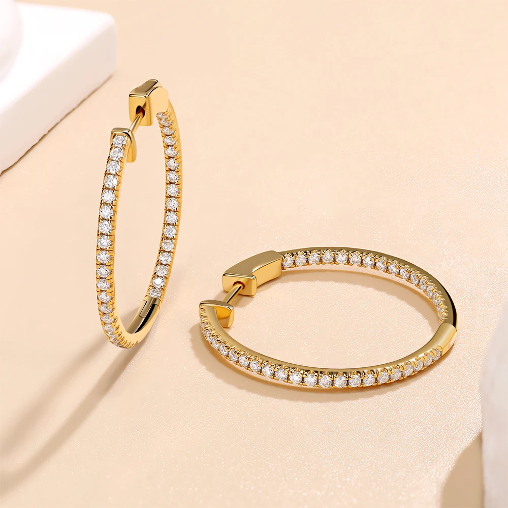 LinkerLove 30/50mm Moissanite Hoop Earrings 18K Rose Gold Plated S925 Sterling Silver Big Earrings for Women Party Fine Jewelry
LinkerLove 30/50mm Moissanite Hoop Earrings 18K Rose Gold Plated S925 Sterling Silver Big Earrings for Women Party Fine Jewelry