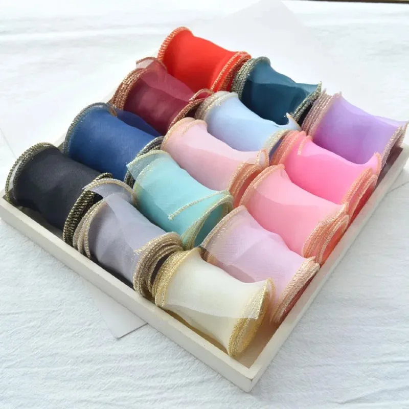 55mm Waves Gold Edge Chiffon Organza Ribbon DIY Wedding Party Home Decor Handmade Christmas Gift Wrapping Ribbon (5Yard/Lot)
55mm Waves Gold Edge Chiffon Organza Ribbon DIY Wedding Party Home Decor Handmade Christmas Gift Wrapping Ribbon (5Yard/Lot)