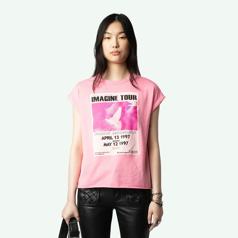 Новая летняя женская футболка с коротким рукавом, цифровой принт, блестящие элементы, охлаждающий эффект, хлопок, повседневный стиль, круглый вырез, топ
Новая летняя женская футболка с коротким рукавом, цифровой принт, блестящие элементы, охлаждающий эффект, хлопок, повседневный стиль, круглый вырез, топ