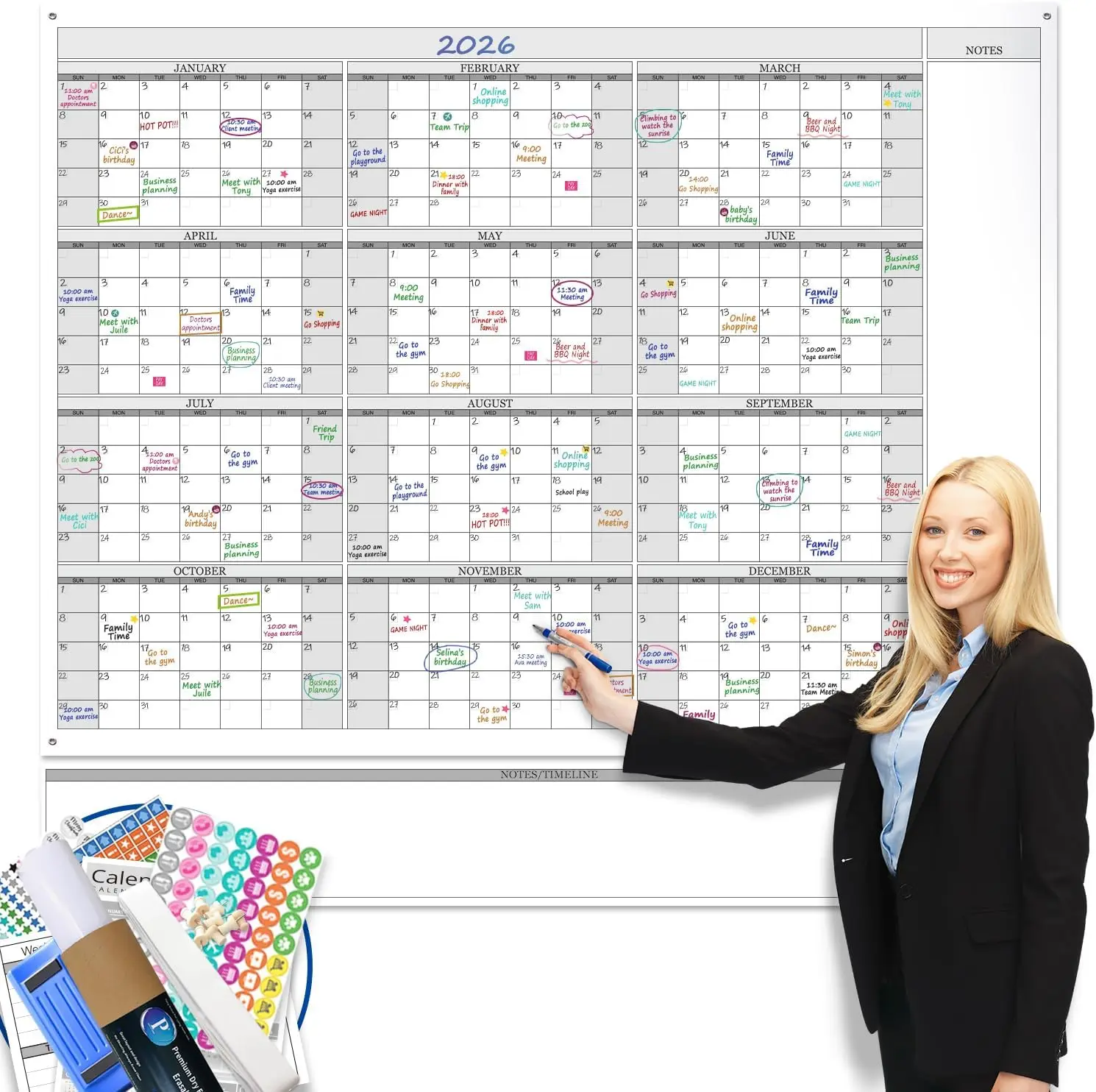 Jumbo Dry Erase Yearly Whiteboard Wall Calendar 46x63 Inches, Huge 12 Month Laminated Erasable Board, Giant Annual Family
Jumbo Dry Erase Yearly Whiteboard Wall Calendar 46x63 Inches, Huge 12 Month Laminated Erasable Board, Giant Annual Family