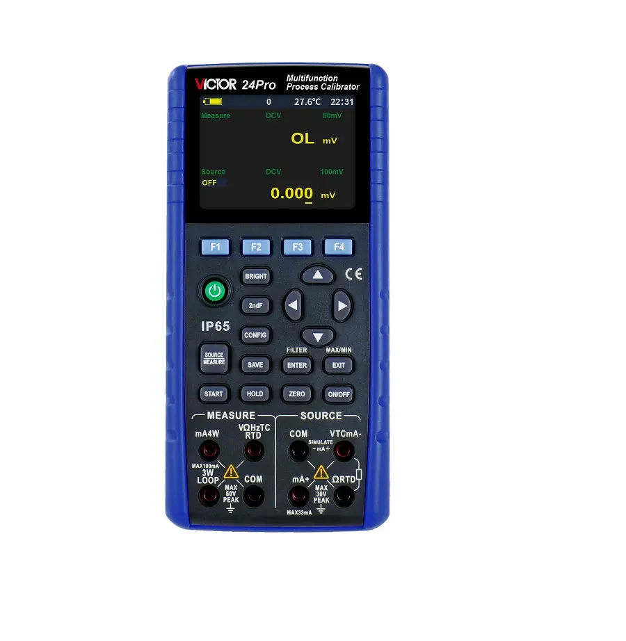 24Pro Multifunction Calibrator 0.01% Accuracy, Simulate 9 RTD/16 TC, IP65, 24V Loop Power, HD Screen
24Pro Multifunction Calibrator 0.01% Accuracy, Simulate 9 RTD/16 TC, IP65, 24V Loop Power, HD Screen