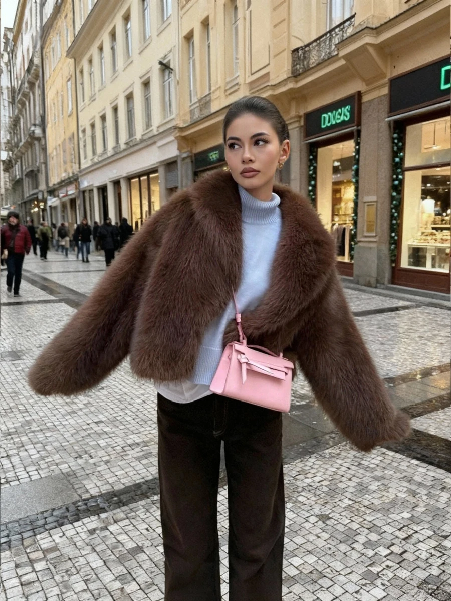 Женская короткая куртка из искусственного меха в стиле ретро, свободного кроя, повседневное пальто
Женская короткая куртка из искусственного меха в стиле ретро, свободного кроя, повседневное пальто