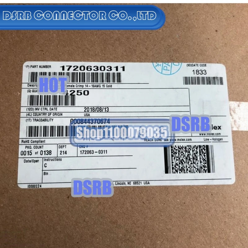 50pcs/lot 172063-0311 1720630311 Terminal 100% New and Original
50pcs/lot 172063-0311 1720630311 Terminal 100% New and Original