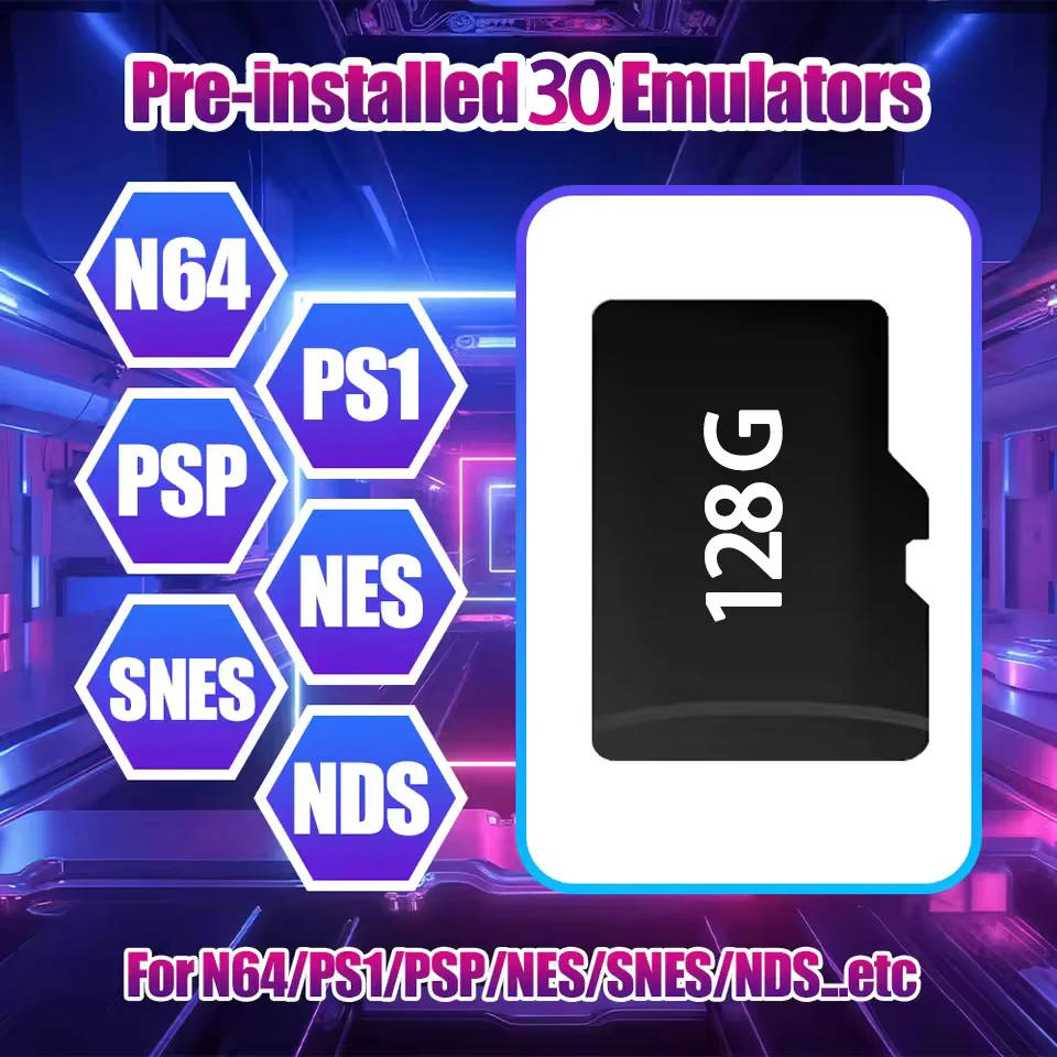 128G TF Game Card for Handheld Game Console Built-in 22000 Games High Speed Plug & Play Memory Card For N64/PSP/PS1/NES
128G TF Game Card for Handheld Game Console Built-in 22000 Games High Speed Plug & Play Memory Card For N64/PSP/PS1/NES