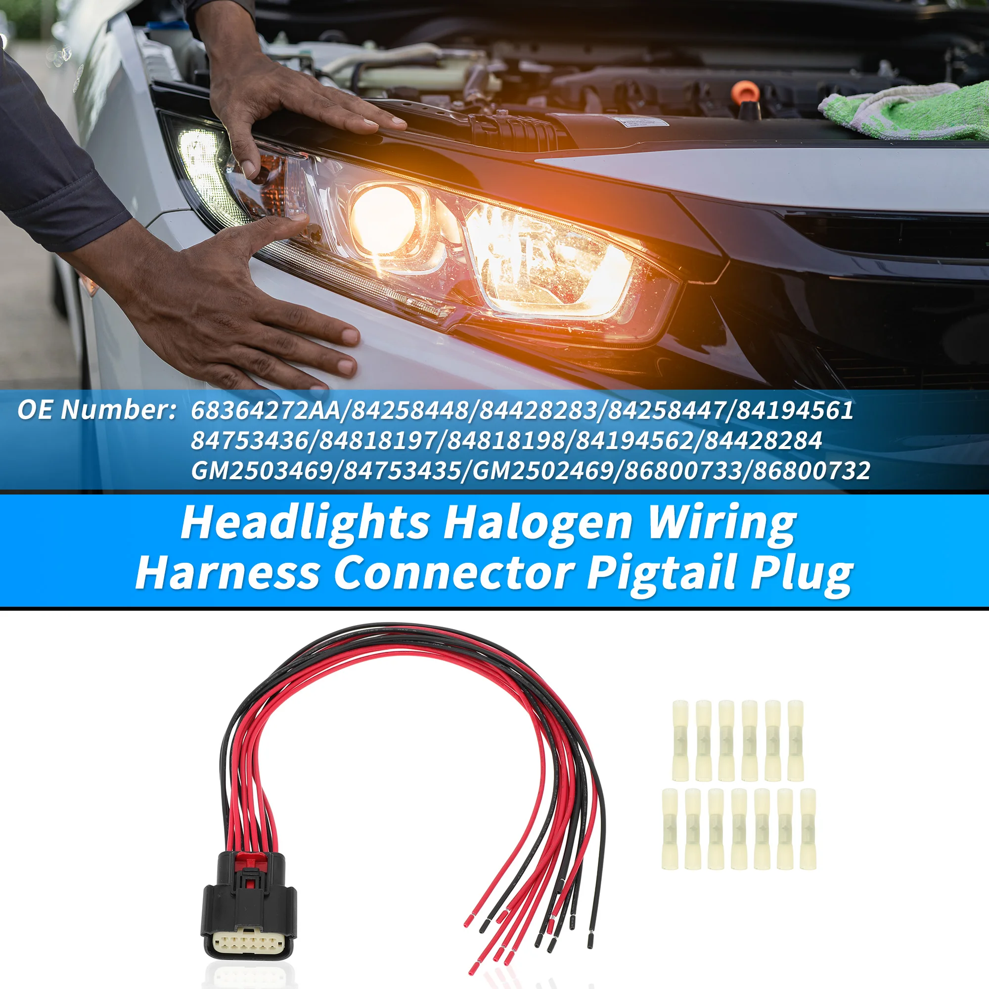 UXCELL No.GM2502469 Headlights Halogen Wiring Harness Connector for Ram 1500 19-21
UXCELL No.GM2502469 Headlights Halogen Wiring Harness Connector for Ram 1500 19-21