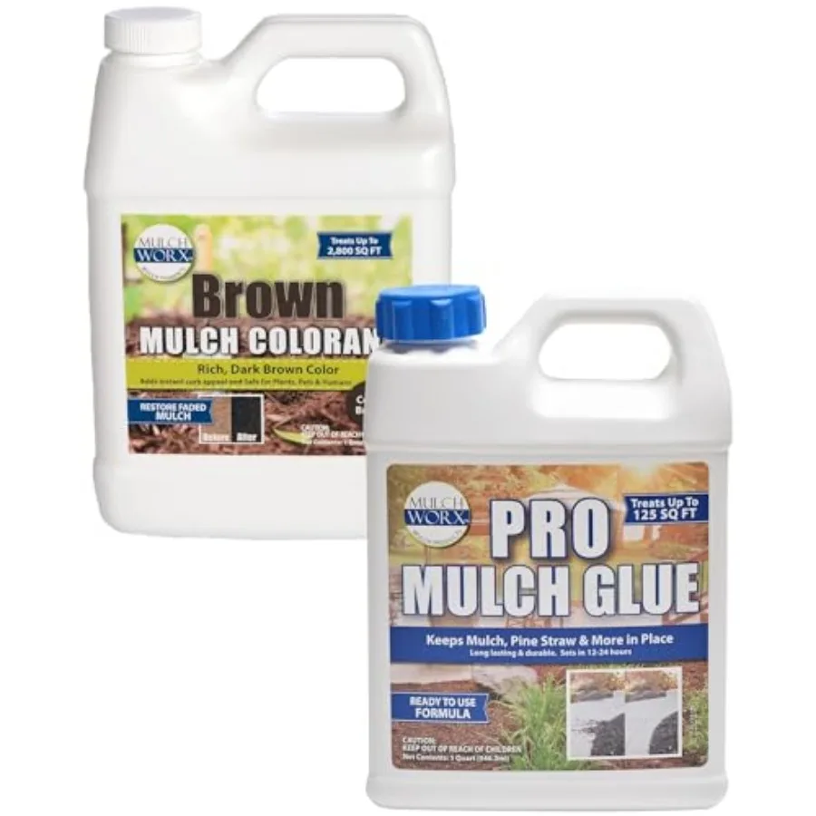 Pro Mulch Glue Ready to Use- Glues and Locks Mulch and Brown Mulch Color- Rich Dark Brown Mulch Dye Spray - Quart 32oz
Pro Mulch Glue Ready to Use- Glues and Locks Mulch and Brown Mulch Color- Rich Dark Brown Mulch Dye Spray - Quart 32oz