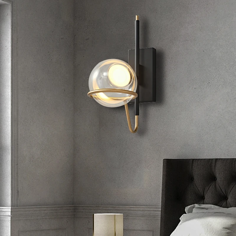 Modern New Design Glass Wall Sconce Led Home Decoration Aisle Bedside Wall Light Luxury Black Gold Wall Mounted Lighting
Modern New Design Glass Wall Sconce Led Home Decoration Aisle Bedside Wall Light Luxury Black Gold Wall Mounted Lighting