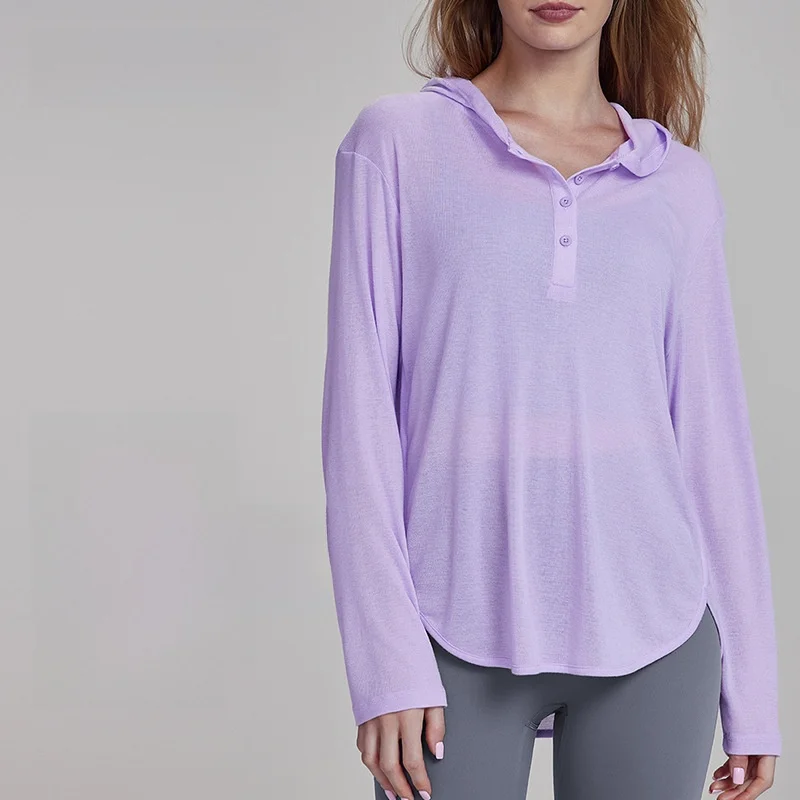 Women's Soft Yoga Top Long-Sleeved Loose Breathable Sports Blouse Hooded Butt-Covering Fitness Wear for Outdoor Autumn
Women's Soft Yoga Top Long-Sleeved Loose Breathable Sports Blouse Hooded Butt-Covering Fitness Wear for Outdoor Autumn