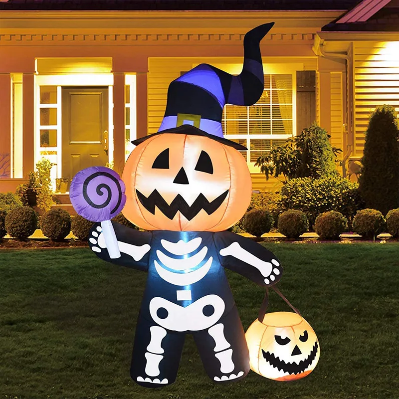 6FT Inflatable Halloween Pumpkin Skull Ghost Decoration Outdoor Garden Horror Props Halloween Party Ornaments with LED Light
6FT Inflatable Halloween Pumpkin Skull Ghost Decoration Outdoor Garden Horror Props Halloween Party Ornaments with LED Light