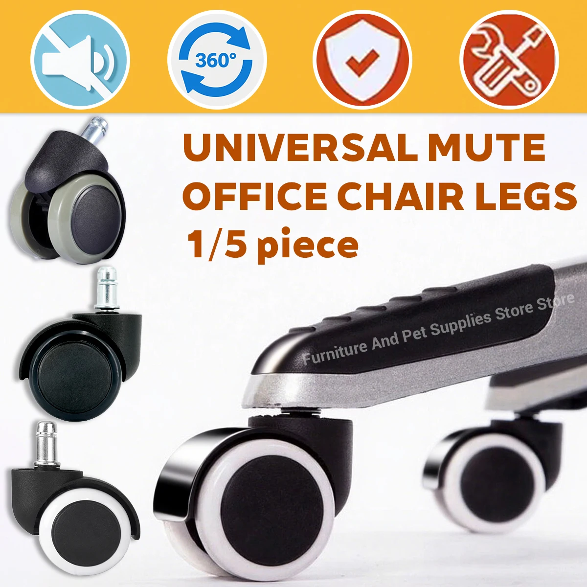 2 Inch Replacement Soft Mute Desk Caster Wheels for Work Gaming Chair Heavy Duty and Safe Rolling Office Chair Wheels Hardware
2 Inch Replacement Soft Mute Desk Caster Wheels for Work Gaming Chair Heavy Duty and Safe Rolling Office Chair Wheels Hardware