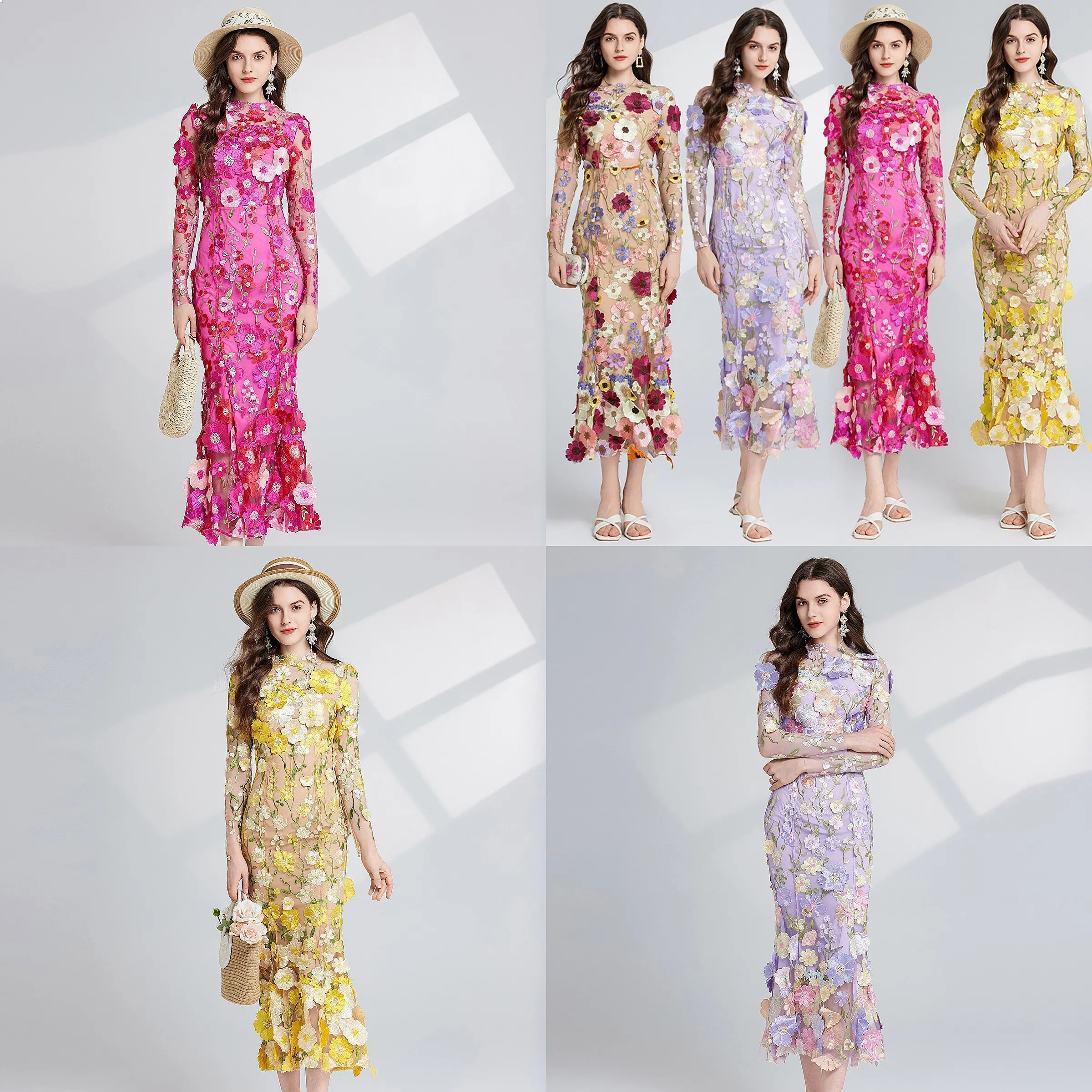 French Elegant Embroidered Floral Dress Long Sleeve Fitted Mermaid Dresses Spring Summer
French Elegant Embroidered Floral Dress Long Sleeve Fitted Mermaid Dresses Spring Summer